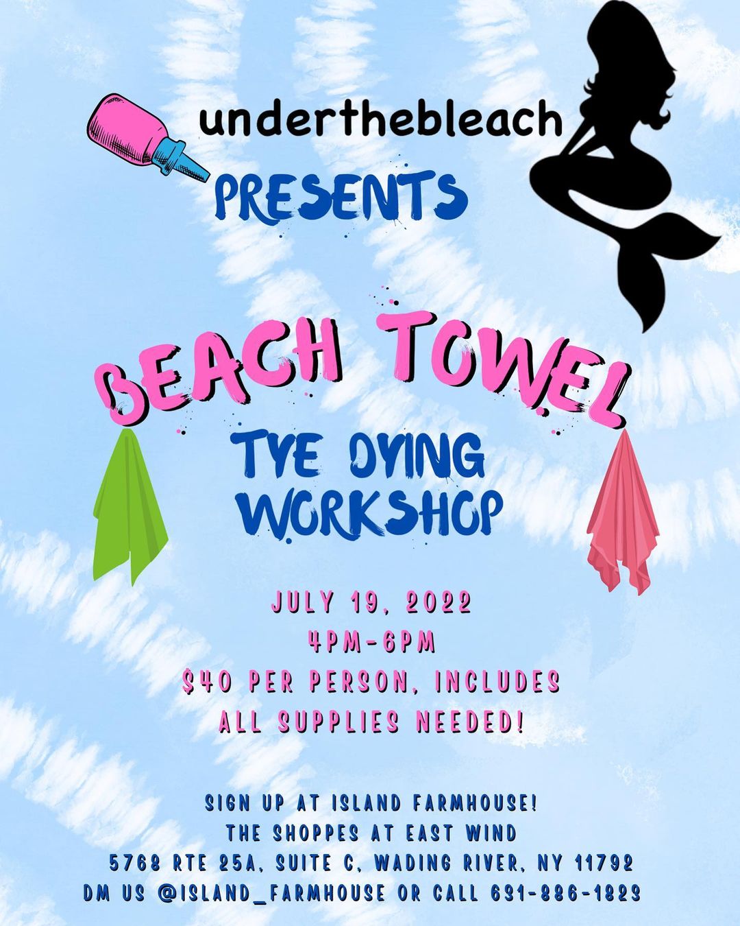 Beach Towel Tye Dying Workshop at The Shoppes