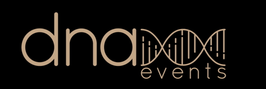 DNA Events logo on black background