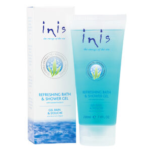 Inis bath and shower gel packaging.