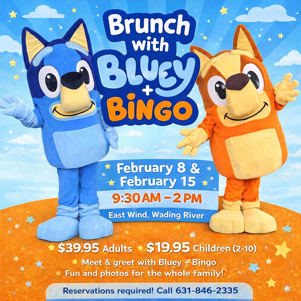 Brunch event with Bluey and Bingo characters