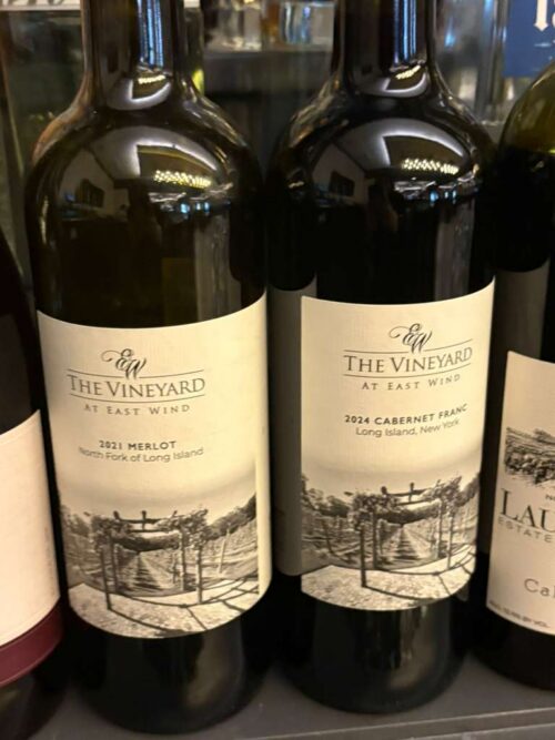 The Vineyard wine bottles display
